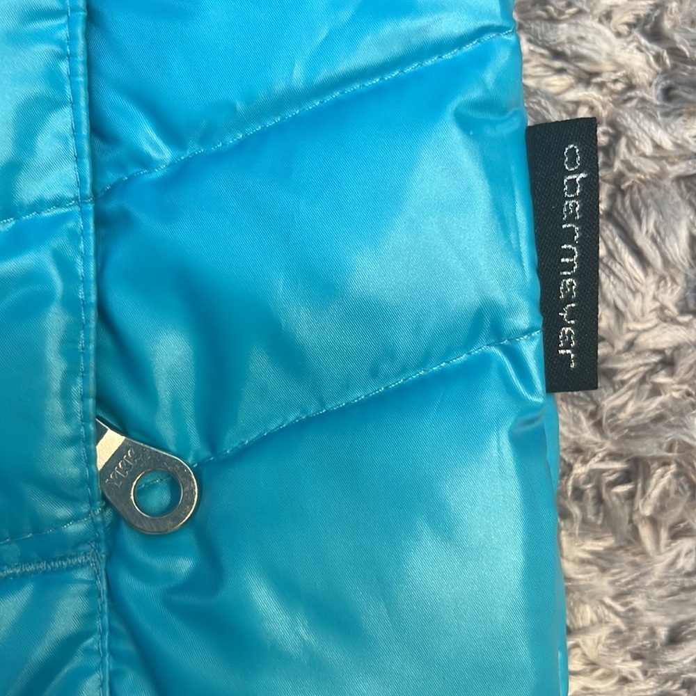 Obermeyer Women's XS Blue Kassi Quilted Hooded Down Zip Puffer Ski Vest - Picture 2 of 10